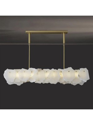 Ronisu Aydınlatma Nassira Mermer Sarkıt Avize – Doğal Taş Formlu, Altın Gövdeli Modern Aydınlatma Ra-Avz- 8031-29-74