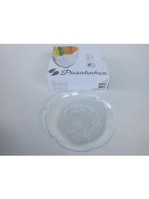 Paşabahçe Gelincik Pasta Tabak 6'lı Çiçek Desenli Cam Servis Tabakları