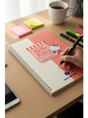 Miniso Hello Kitty Lisanslı Retro Koleksiyonu B5 Pp Tel Ciltli Defter