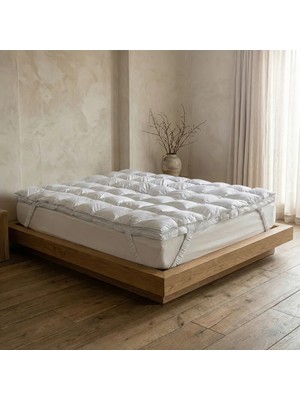 %100 Kaz Tüyü Dolgulu Fermuarlı 2'ye Ayrılabilen Topper 180x200 cm - Piume Pro Comfort