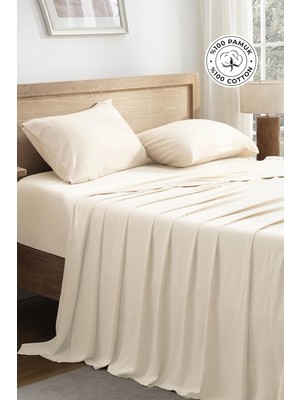 Evien Home Akfil %100 Pamuk Çarşaf Seti Çift Kişilik Pamuklu 3 Parça Bej 240x260 Cm Alvaro | Otel Çarşaf
