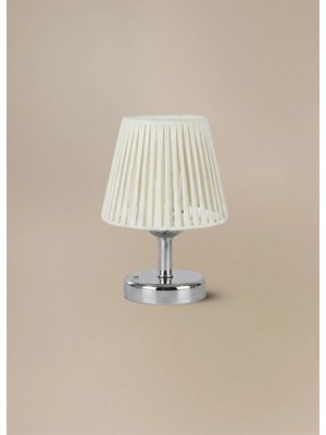 Maison Avf Beyaz Deri Kablosuz Şarjlı Masa Lambası - Alt Gümüş