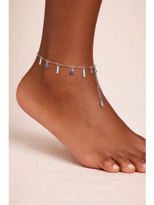 Nazar Boncuklu Halhal Gümüş