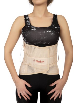 MedLon Lumbosakral Siyatik Çelik Balenli Korse Destekli Bel Kuşağı Bel Destek Fıtık Korsesi 32CM