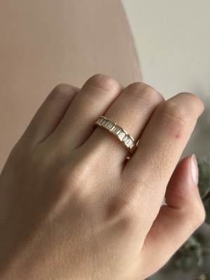 Lavanderopa Baget Taşlı Ayarlanabilir Çelik Yüzük