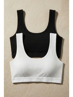 Underwear Bodyway 2'li Paket Fitilli Bralet Büstiyer Esnek Sütyen Günlük Spor Crop Top