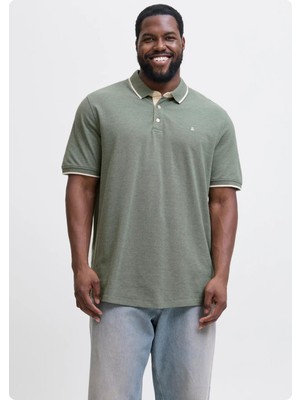 Jack & Jones Jack&jones 12143859 Jjepaulos Polo Yaka Noos Battal Buyuk Beden Kısa Kol Tshırt