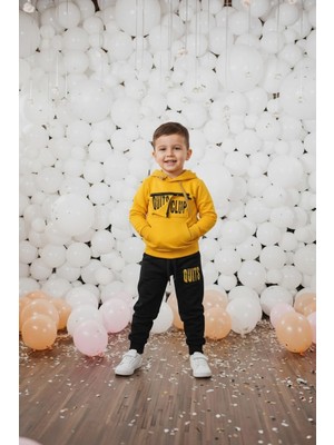 Black Steel Fermuar Detaylı Baskılı Çocuk Eşofman Takımı