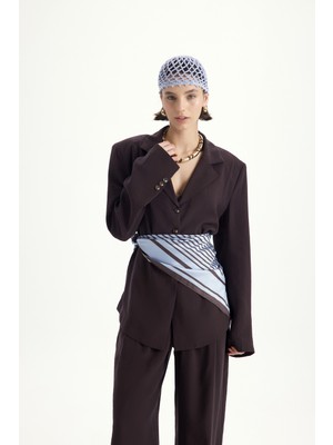 Mai Breeze Bağlamalı Kahve Ceket Pantolon Takım