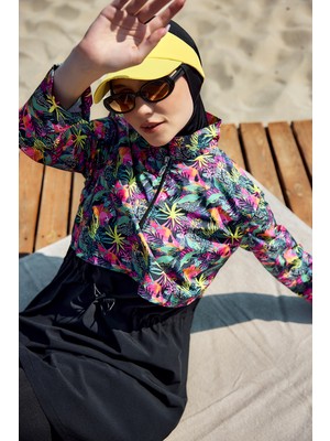 Remsa Mayo Önü Kapaklı Tam Kapalı Tesettür Mayo SIYAH01 R5201