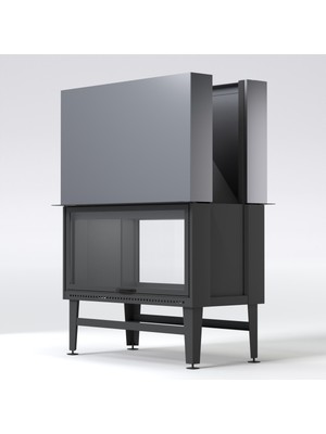 Özgürce Asansörlü Ön Arka Açık Tünel Şömine Haznesi - 100 Cm, Şık ve Dayanıklı