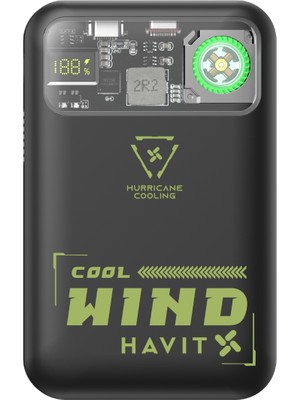 Havit PB5232 10000MAH Manyetik Magsafe Powerbank - 20W Hızlı Şarj Soğutma Fanlı