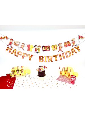 Fluparty Sarı - Kırmızı - Futbol Temalı Parti Seti