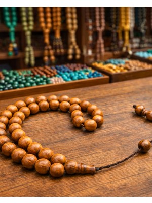 Sufi Tesbih Esans Ve Hediyelik Kokulu Andız Tesbih 11 mm Küre Kesim Doğal Ahşap El Yapımı Özel Seri Erkek Tesbihi