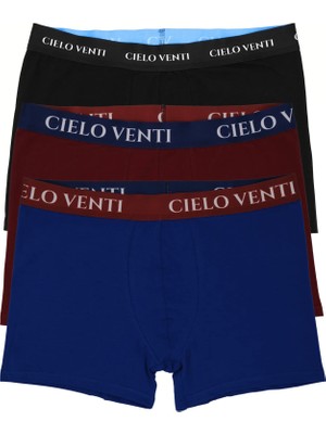 Cielo Venti Night Collection | 3'lü Organik Pamuk Erkek Boxer | Kraft Kutu