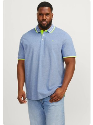 Jack & Jones Jack&jones 12143859 Jjepaulos Polo Yaka Noos Battal Buyuk Beden Kısa Kol Tshırt