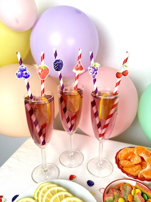 Fluparty Tutti Frutti - Meyve Temalı Figürlü Pipetler