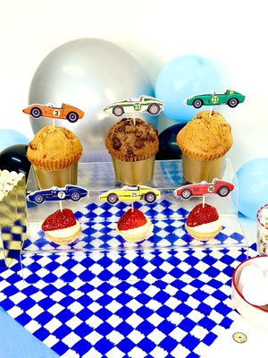 Fluparty Vintage Racing - Yarış Arabası Temalı Kapkek Süsleri