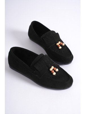 Tonny Black Kadın Siyah Rahat Kalıp Günlük Tokalı Babet