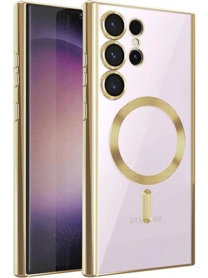 isiltikidsmoda Newface Samsung Galaxy S22 Ultra Kılıf Kross Magneticsafe Kapak - Gold