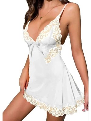 Bipamuk Kadın Likralı Tül Dantelli Gecelik Esnek ve Zarif Tasarım