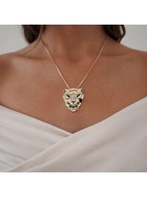 Altıntaş Panter Malahit Flex Altın Kolye