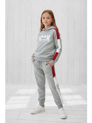 Black Steel Garson Boy Kız Baskılı Kapşonlu Eşofman Takımı