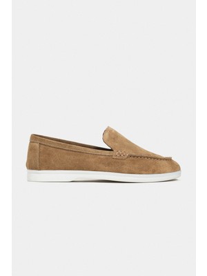 Nişantaşı Shoes Vayne Rome Bej Hakiki Deri Düz Taban Kadın Babet