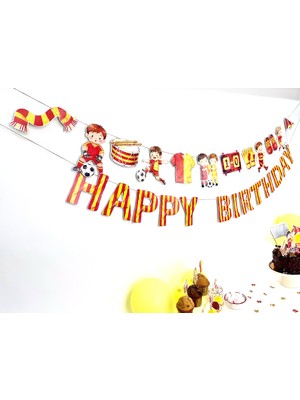 Fluparty Sarı - Kırmızı - Futbol Temalı Figürlü Banner