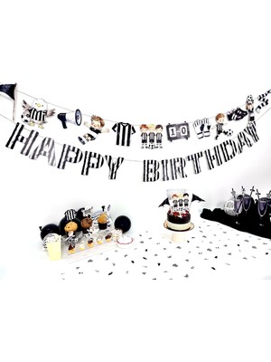 Fluparty Siyah - Beyaz - Futbol Temalı Figürlü Banner