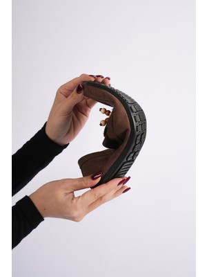 Tonny Black Kadın Kahve Rahat Kalıp Günlük Tokalı Babet