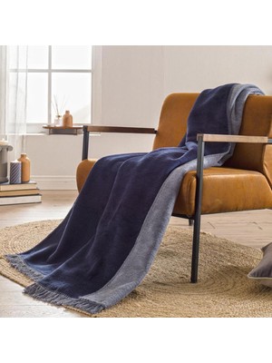 Özdilek Çift Kişilik Pamuk Battaniye Mavi-Lacivert