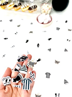 Fluparty Siyah - Beyaz - Futbol Temalı Mini Masa Konfetisi