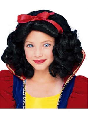 Pamuk Prenses Peruğu Kırmızı Fiyonklu