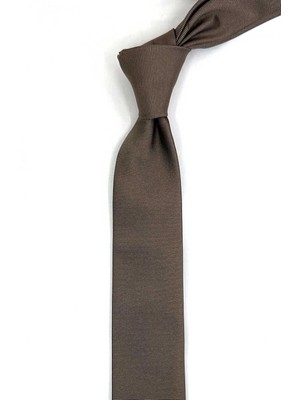 Kravatkolik 4.5 cm Bej Düz Ultra Slim Ipek Kravat İK2321