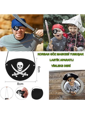 Vinleks Deri Korsan Göz Bandı Lastikli