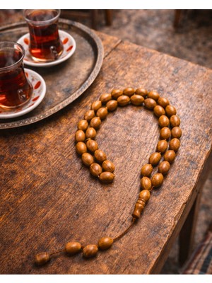Sufi Tesbih Esans Ve Hediyelik Doğal Andız Tesbih 11X7 mm Arpa Kesim Kokulu El Yapımı Ahşap Erkek Tesbihi Günlük Kullanım