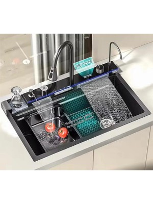 Gürtuz Uzaktan Kumandalı Led'li Ultrasonik Akıllı Eviye – Ev, Işyeri ve Otel Kullanımına Uygun