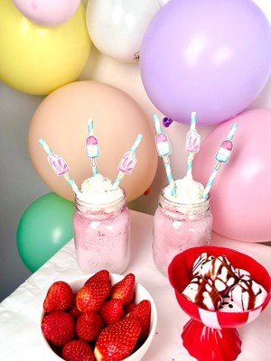 Fluparty Ice Cream - Dondurma Temalı Figürlü Pipetler