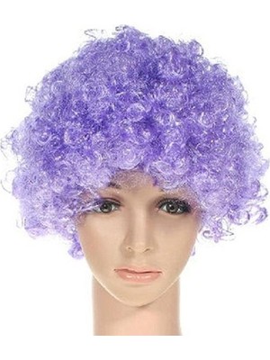 Mor Renkli Kıvırcık Peruk