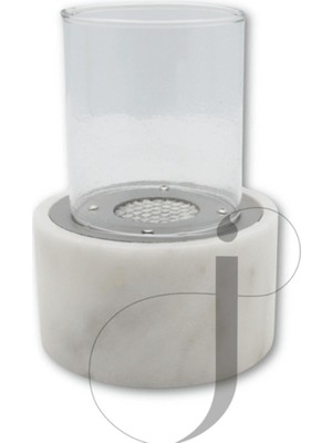 Özgürce Şık Beyaz Mermer Masa Üstü Şömine, Modern ve Zarif Tasarım