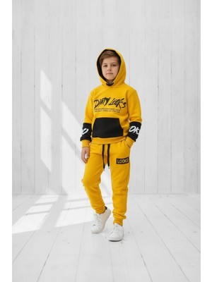 Black Steel Kanguru Cepli Kapşonlu Çocuk Eşofman Takımı