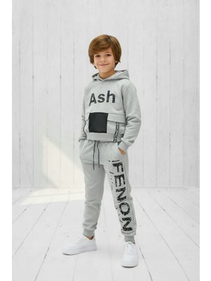 Black Steel Garson Boy Erkek Baskılı Kapşonlu Erkek Eşofman Takımı