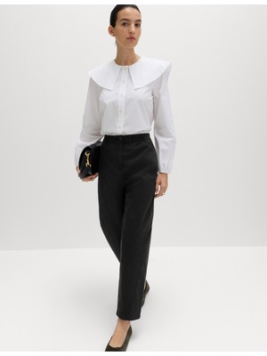 Marks & Spencer Saf Pamuk Elastik Bel Carrot Leg Pantolon