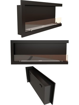 Özgürce 200CM Uzun Sağ Açık Bioetanol Şömine ile Şıklığa Davet