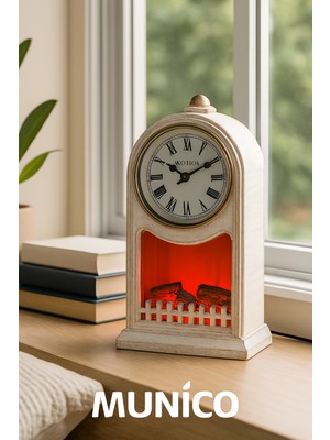 Özgürce LED Şömine, Saatli, Gerçekçi Alev, Dekoratif, Kompakt, Estetik, Ev & Kafe