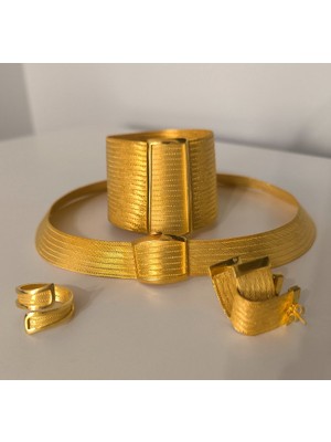 Midyat Nurtaş Gümüş 7 Gerdanlık 19 Bileklik Altın Kaplama Trabzon Hasırı Kadın Gümüş Dörtlü Set 201025287