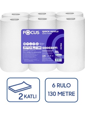 Focus Quick Extra Sensörlü Makine Havlusu 6’lı 130 mt