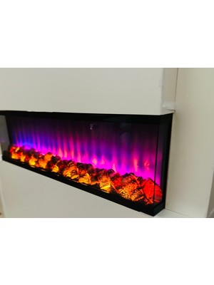 Özgürce Elektrikli Dekoratif Yapay Şömine, Bluetooth, Sabit, 100X35X21 cm