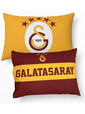 Taç Zorluteks Lisanslı Galatasaray Desenli % 100 Pamuk Kumaş 1 Adet Yastık Kılıfı 50X70 cm